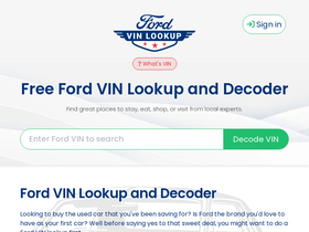 'fordvinlookup.com' screenshot