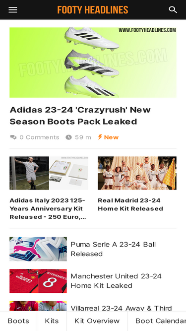 adidas Boot Calendar - Footy Headlines
