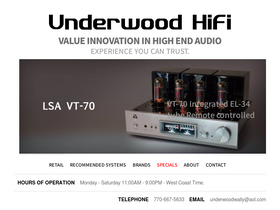 'underwoodhifi.com' screenshot