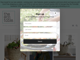 theecotable.co.nz homepage screenshot