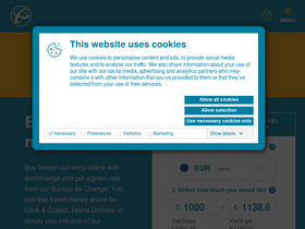 'eurochange.co.uk' screenshot