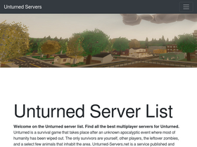 'unturned-servers.net' screenshot