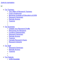 'uhnresearch.ca' screenshot