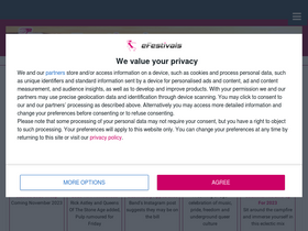 'efestivals.co.uk' screenshot