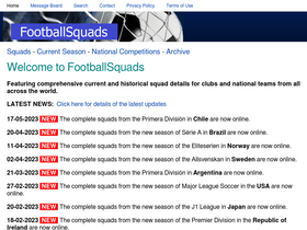 'footballsquads.co.uk' screenshot