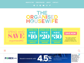 'theorganisedhousewife.com.au' screenshot