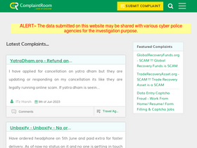 'complaintroom.in' screenshot