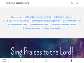 'getchristianlyrics.com' screenshot
