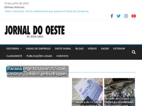 'jornaldooeste.com.br' screenshot