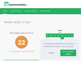 'weeknummers.com' screenshot