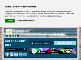 'lacanausurfinfo.com' screenshot