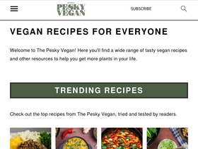 'thepeskyvegan.com' screenshot