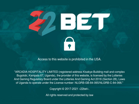'22bet.ug' screenshot