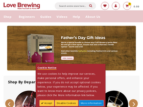 'lovebrewing.co.uk' screenshot