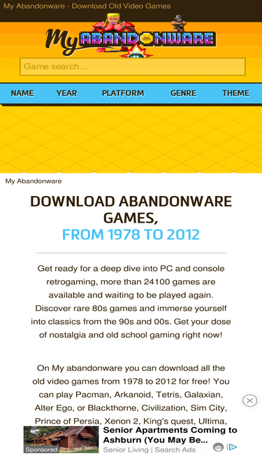 My Abandonware - Download Old Video Games