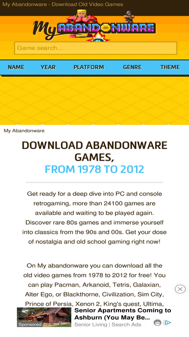 Old Games Download - Abandonware and Retrogaming