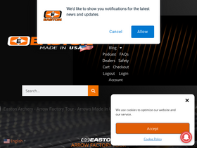 'eastonarchery.com' screenshot