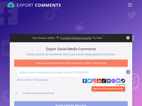 'exportcomments.com' screenshot