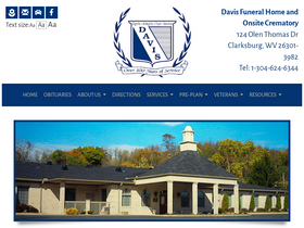 'davisfuneralhomewv.com' screenshot
