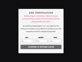 'ruthlessvapor.com' screenshot