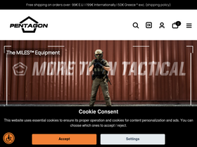 'pentagon-tactical.com' screenshot