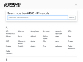 'audioservicemanuals.com' screenshot