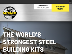 'worldwidesteelbuildings.com' screenshot
