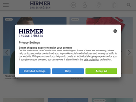 'hirmer-grosse-groessen.de' screenshot