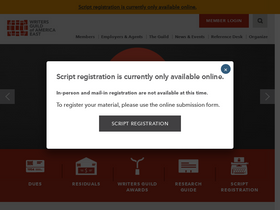 'wgaeast.org' screenshot