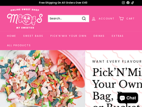 mysweetiessweetshop.com homepage screenshot