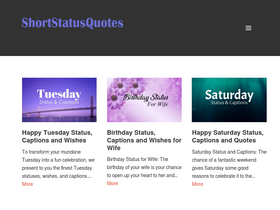 'shortstatusquotes.com' screenshot