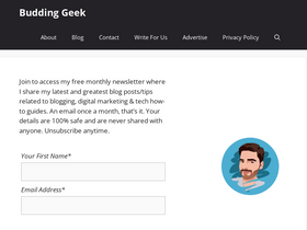 'buddinggeek.com' screenshot