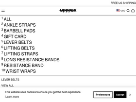 UPPPER Official Store website screenshot