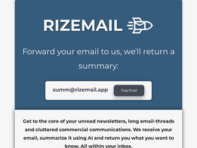 Rizemail - Streamline email management with AI-powered, secure, and integrated inbox summarization.