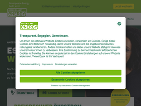 'green-planet-energy.de' screenshot