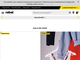 'rebelsport.com.au' screenshot