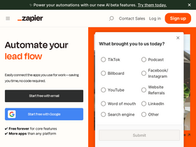 Zapier - Streamline tasks with intuitive, code-free, scalable app integrations.
