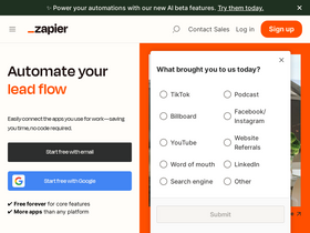 'zapier.com' screenshot