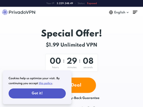 'privadovpn.com' screenshot