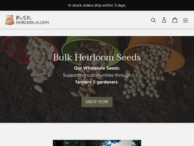 bulkheirlooms.com homepage screenshot