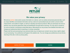 'petlog.org.uk' screenshot