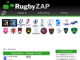'rugbyzap.fr' screenshot