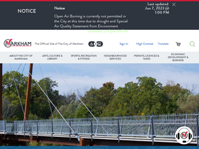 'markham.ca' screenshot