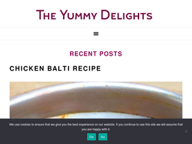 'theyummydelights.com' screenshot