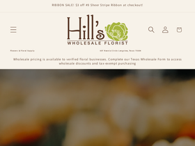hillswholesalefloral.com homepage screenshot