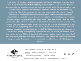 watersedgebaits.com homepage screenshot