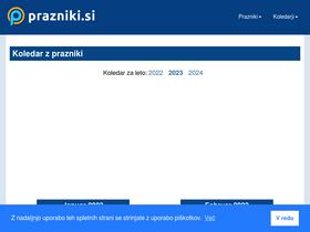 'prazniki.si' screenshot