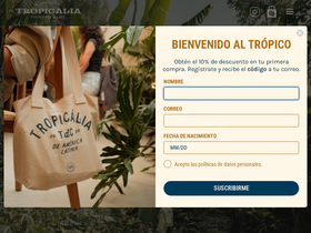 tropicaliacoffee.com homepage screenshot