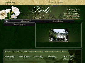 'nicelyfuneralhome.com' screenshot