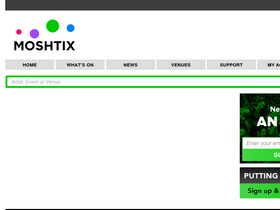 'moshtix.com' screenshot